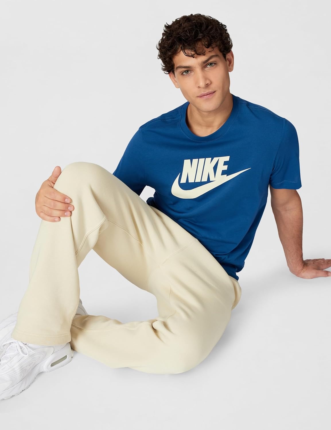 image:imageNike Mens Club Open Hem Brushed Fleece PantsLight KhakiLight KhakiWhite