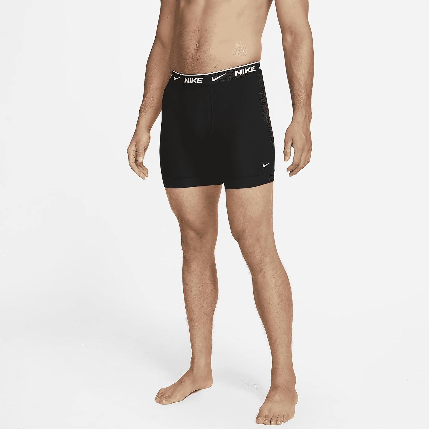 image:imageNike Mens Essential Cotton Stretch WFly Boxer Brief Underwear 3PackBlack Black Black