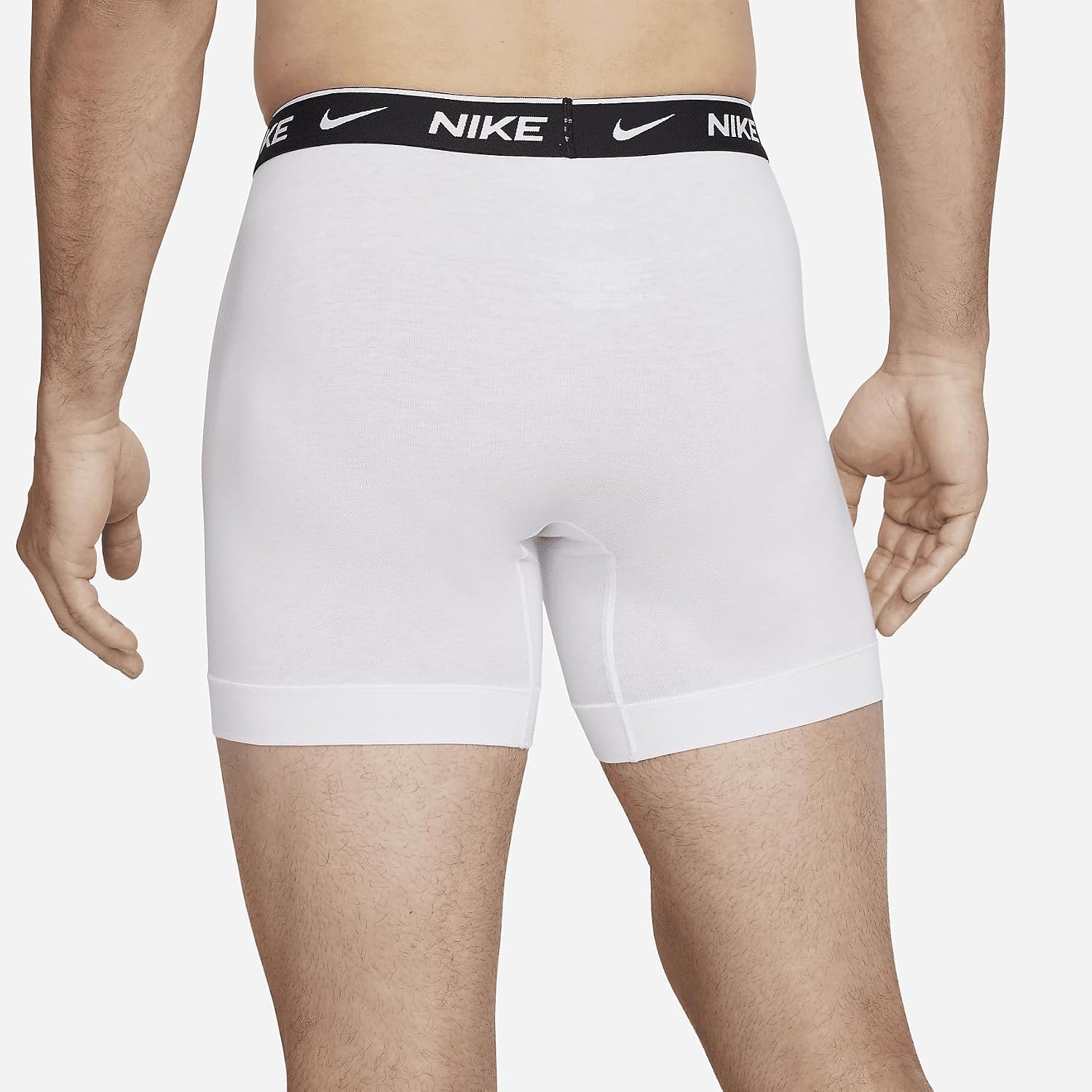 image:imageNike Mens Essential Cotton Stretch WFly Boxer Brief Underwear 3PackWhite Heather Grey Black
