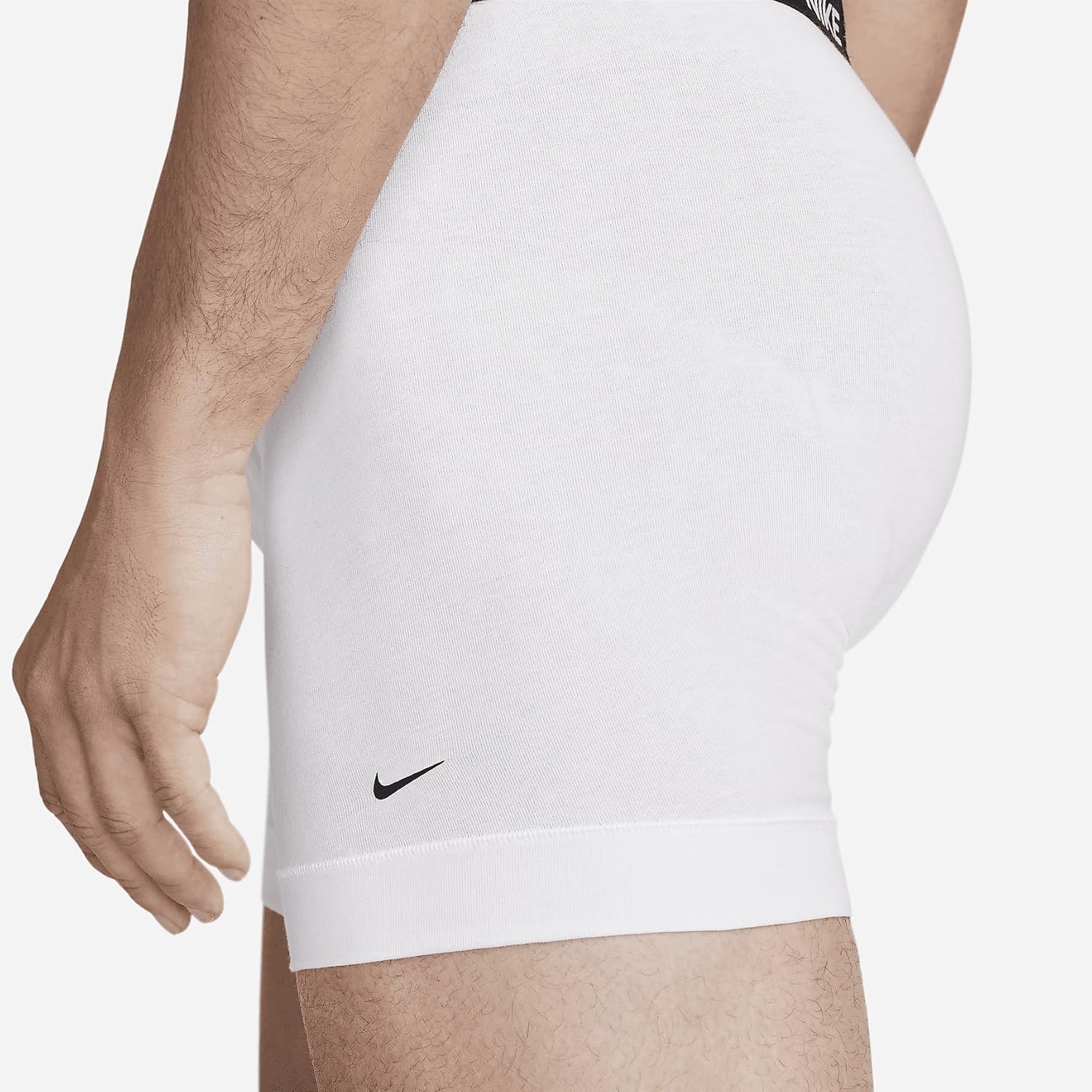image:imageNike Mens Essential Cotton Stretch WFly Boxer Brief Underwear 3PackWhite Heather Grey Black