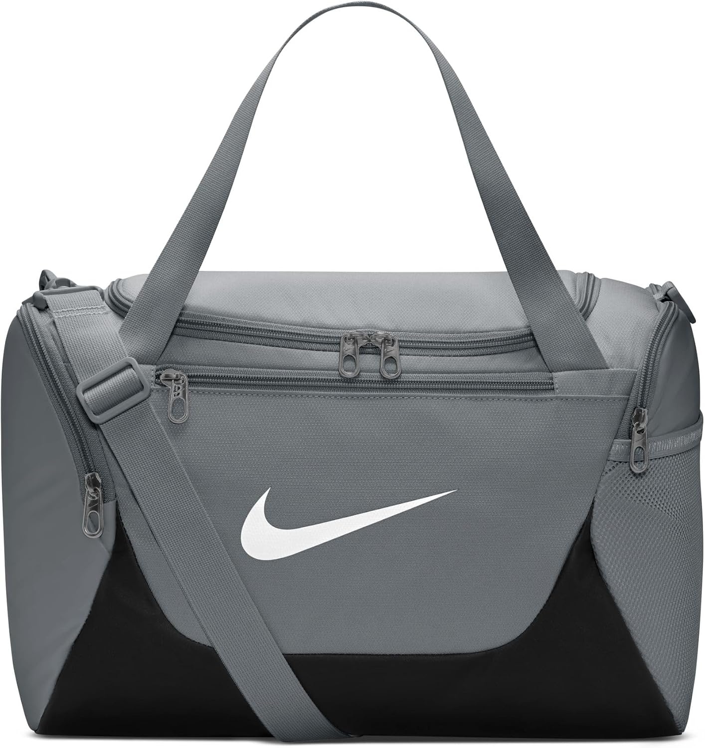 image:imageNike Unisex Adult Gameday Brasilia X Training Duffel Bag 24L 40L 60L or 95L Mens and WomensSmoke GreyBlackWhite