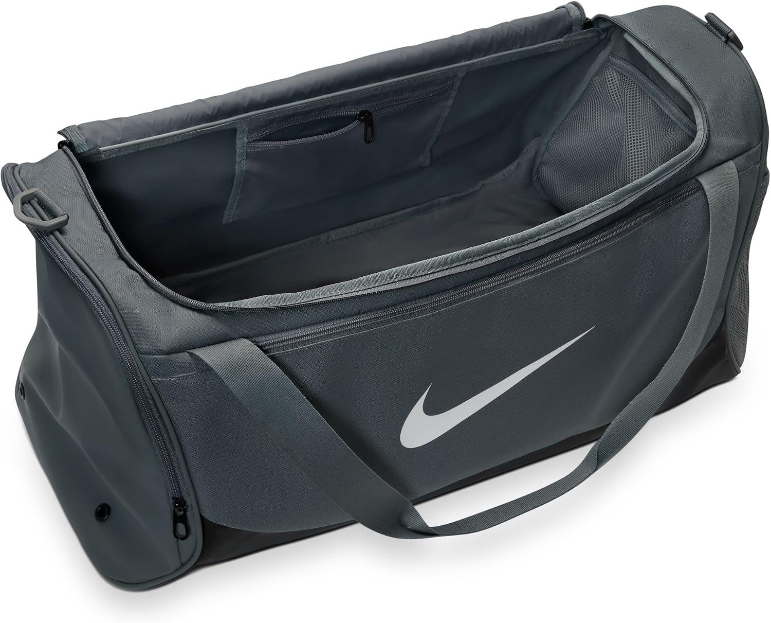 image:imageNike Unisex Adult Gameday Brasilia X Training Duffel Bag 24L 40L 60L or 95L Mens and WomensSmoke GreyBlackWhite