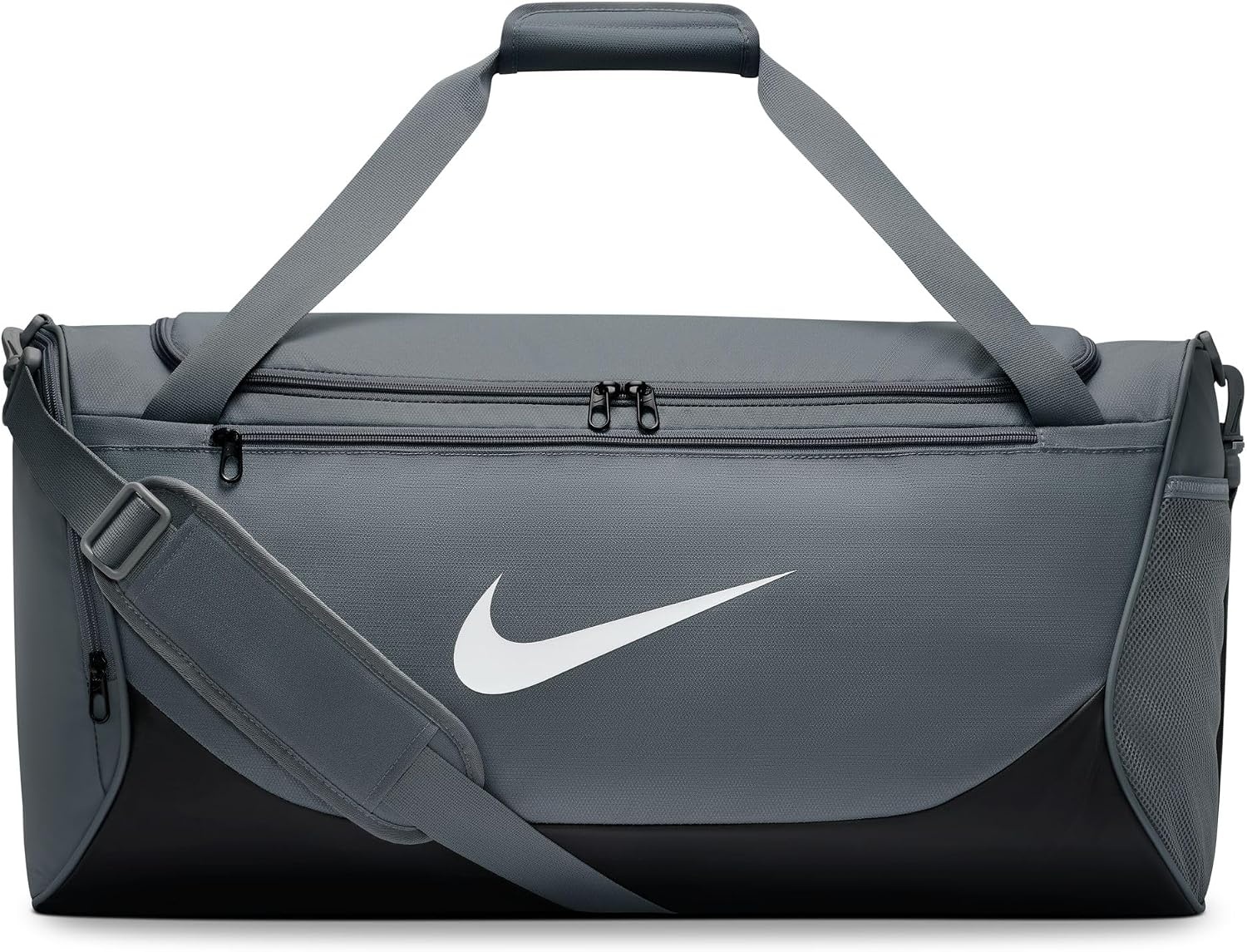 image:imageNike Unisex Adult Gameday Brasilia X Training Duffel Bag 24L 40L 60L or 95L Mens and WomensSmoke GreyBlackWhite