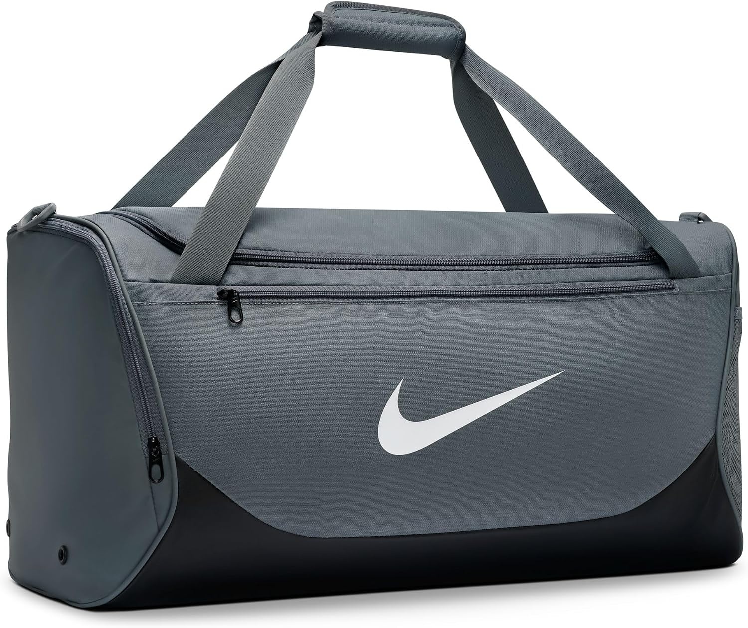 image:imageNike Unisex Adult Gameday Brasilia X Training Duffel Bag 24L 40L 60L or 95L Mens and WomensSmoke GreyBlackWhite