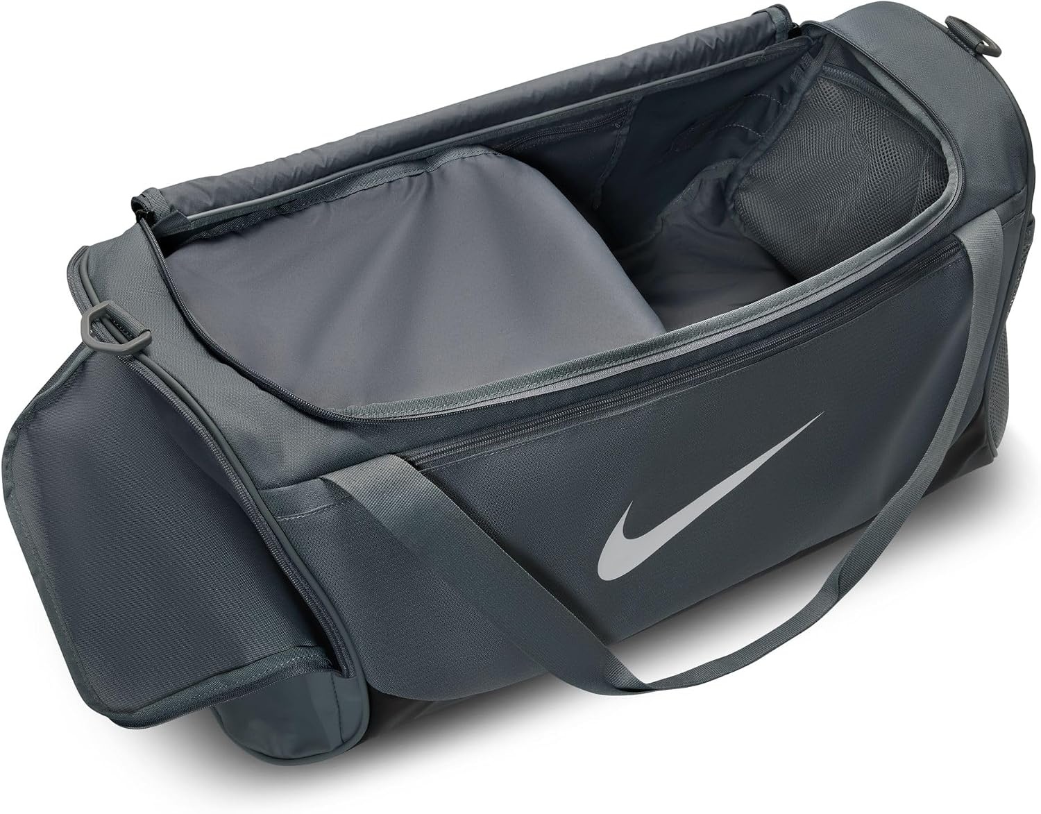 image:imageNike Unisex Adult Gameday Brasilia X Training Duffel Bag 24L 40L 60L or 95L Mens and WomensSmoke GreyBlackWhite
