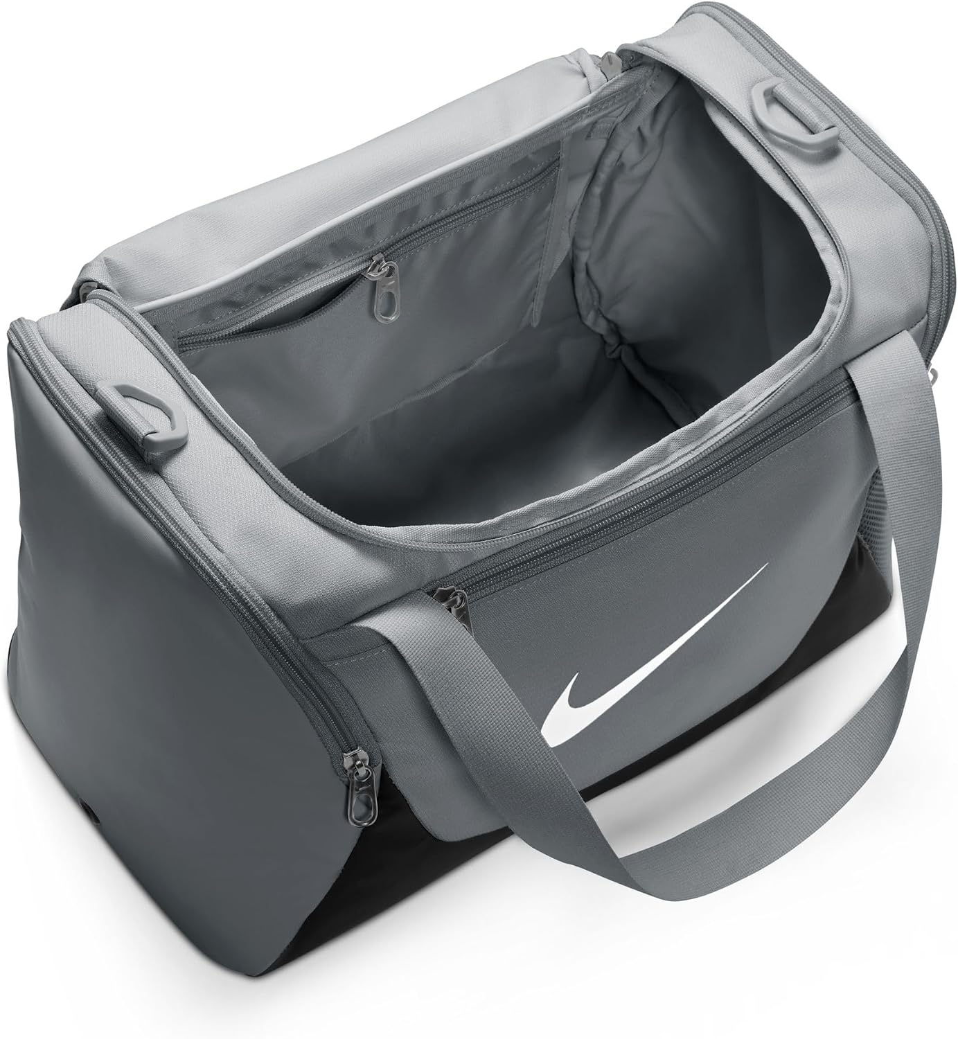 image:imageNike Unisex Adult Gameday Brasilia X Training Duffel Bag 24L 40L 60L or 95L Mens and WomensSmoke GreyBlackWhite