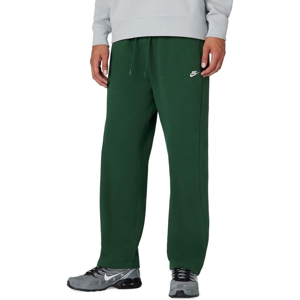 image:imageNike Mens Club Open Hem Brushed Fleece PantsFirFirWhite