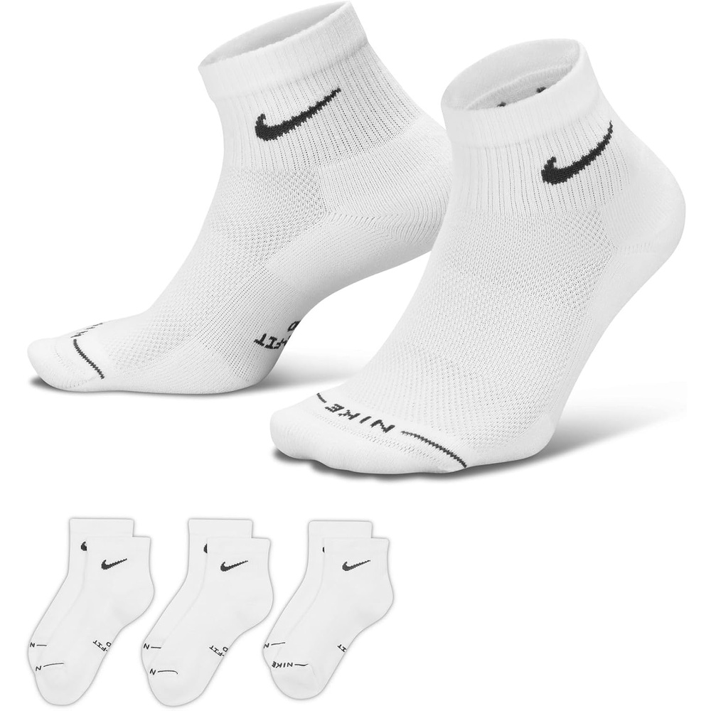 image:imageNike Unisex Adult Everyday Elevated Ankle Socks 3Pack  Mens and WomensWhiteBlack