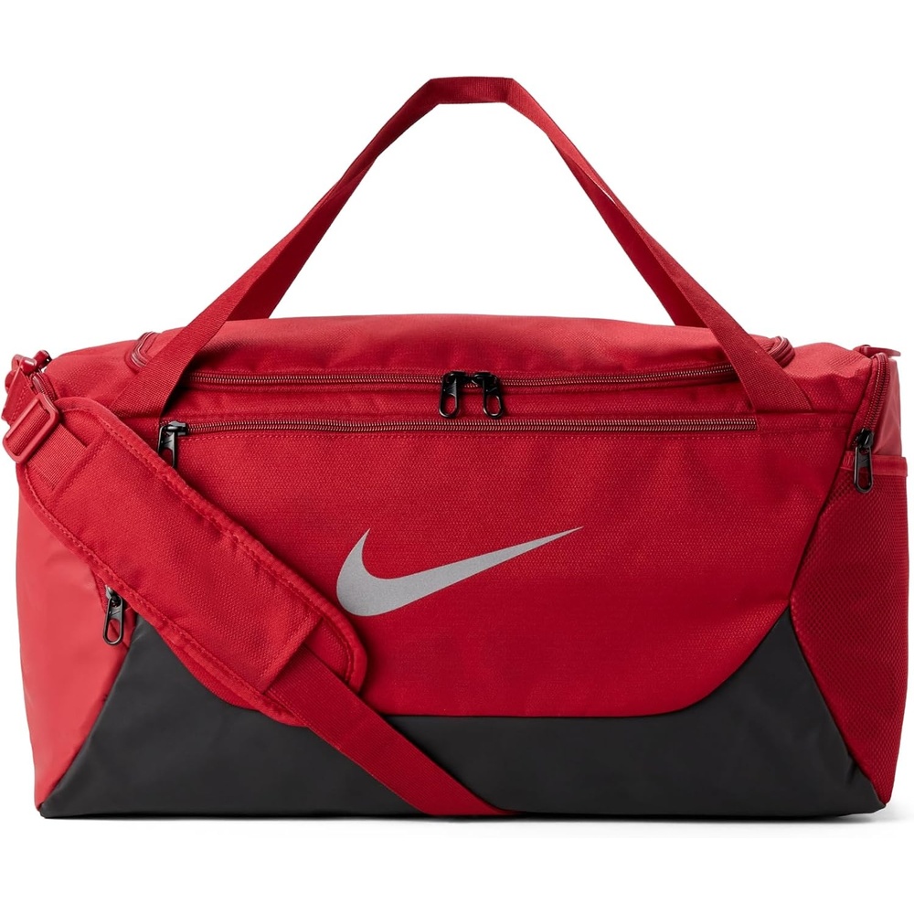 image:imageNike Unisex Adult Gameday Brasilia X Training Duffel Bag 24L 40L 60L or 95L Mens and WomensTough RedBlackReflect Silver