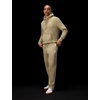 Nike Men’s Club Open Hem Brushed Fleece Pants(Parachute Beige/Parachute Beige/White)