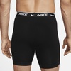 Nike Men’s Essential Cotton Stretch W/Fly Boxer Brief Underwear (3-Pack)(Black / Black/ Black)