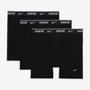 Nike Men’s Essential Cotton Stretch W/Fly Boxer Brief Underwear (3-Pack)(Black / Black/ Black)