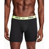 Nike Men’s Essential Cotton Stretch W/Fly Boxer Brief Underwear (3-Pack)(Black W/Volt/Tem Orange/Game Royal)