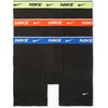 Nike Men’s Essential Cotton Stretch W/Fly Boxer Brief Underwear (3-Pack)(Black W/Volt/Tem Orange/Game Royal)