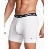 Nike Men’s Essential Cotton Stretch W/Fly Boxer Brief Underwear (3-Pack)(White/ Heather Grey/ Black)