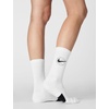 Nike Unisex Adult Everyday Crew Basketball Socks (3 Pair) | Mens and Womens(White/Black)