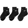 Nike Unisex Adult Everyday Elevated Ankle Socks (3-Pack) | Mens and Womens(Black/White)