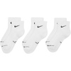 Nike Unisex Adult Everyday Elevated Ankle Socks (3-Pack) | Mens and Womens(White/Black)