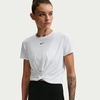 Nike Women’s Nike One Classic Dri-fit Twist Short-Sleeve Top(White/Black)