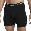 Nike Men’s Essential Cotton Stretch W/Fly Boxer Brief Underwear (3-Pack)(Black / Black/ Black)