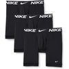 Nike Men’s Essential Micro Stretch Long Leg Boxer Brief Underwear (3-Pack)(Black)