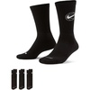 Nike Unisex Adult Everyday Crew Basketball Socks (3 Pair) | Mens and Womens(Black/White)