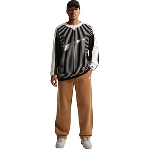 Nike Men’s Club Open Hem Brushed Fleece Pants(Ale Brown/Ale Brown/White)