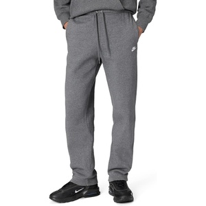 Nike Men’s Club Open Hem Brushed Fleece Pants(Charcoal Heathr/Iron Grey/White)