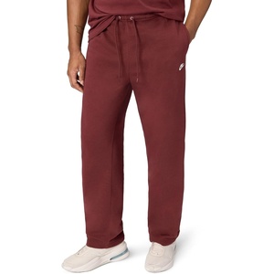 Nike Men’s Club Open Hem Brushed Fleece Pants(Dark Team Red/Dark Team Red/White)