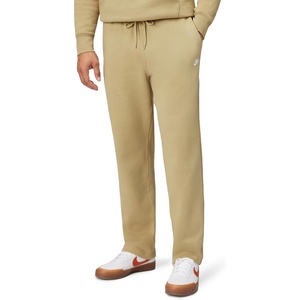 Nike Men’s Club Open Hem Brushed Fleece Pants(Parachute Beige/Parachute Beige/White)
