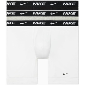 Nike Men’s Essential Cotton Stretch W/Fly Boxer Brief Underwear (3-Pack)(White/ Heather Grey/ Black)