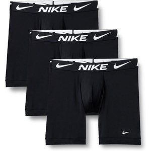 Nike Men’s Essential Micro Stretch Long Leg Boxer Brief Underwear (3-Pack)(Black / Black/ Black)