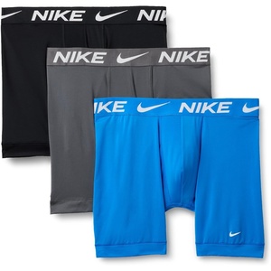 Nike Men’s Essential Micro Stretch Long Leg Boxer Brief Underwear (3-Pack)(Photo Blue/ Dark Grey/ Black)
