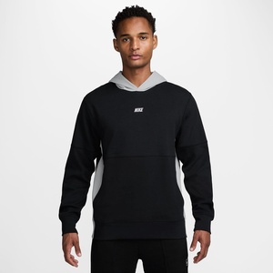 Nike Men’s Sportswear Club Varsity Hoodie(Black/Light Smoke Grey/White)