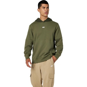 Nike Men’s Sportswear Club Varsity Hoodie(Medium Olive/Cargo Khaki/White)