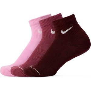 Nike Unisex Adult Everyday Elevated Ankle Socks (3-Pack) | Mens and Womens(Pink Smoke Sail/Pink Rise Sail/Mystic Dates Sail)