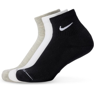 Nike Unisex Adult Everyday Elevated Ankle Socks (3-Pack) | Mens and Womens(White/Grey Heather/Black)