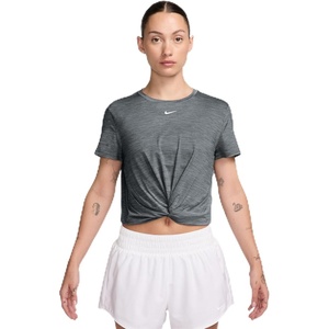 Nike Women’s Nike One Classic Dri-fit Twist Short-Sleeve Top(Smoke Grey/Heather/White)