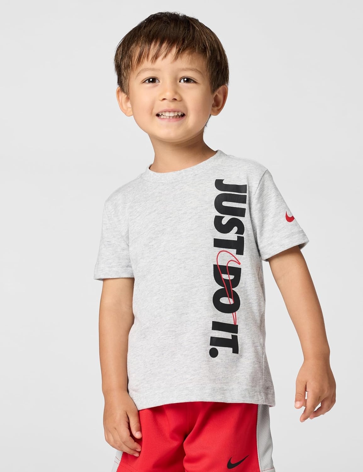 image:imageNike Baby Just Do It TShirt and Mesh Shorts 2Piece Outfit SetBirch HeatherUniversity Red