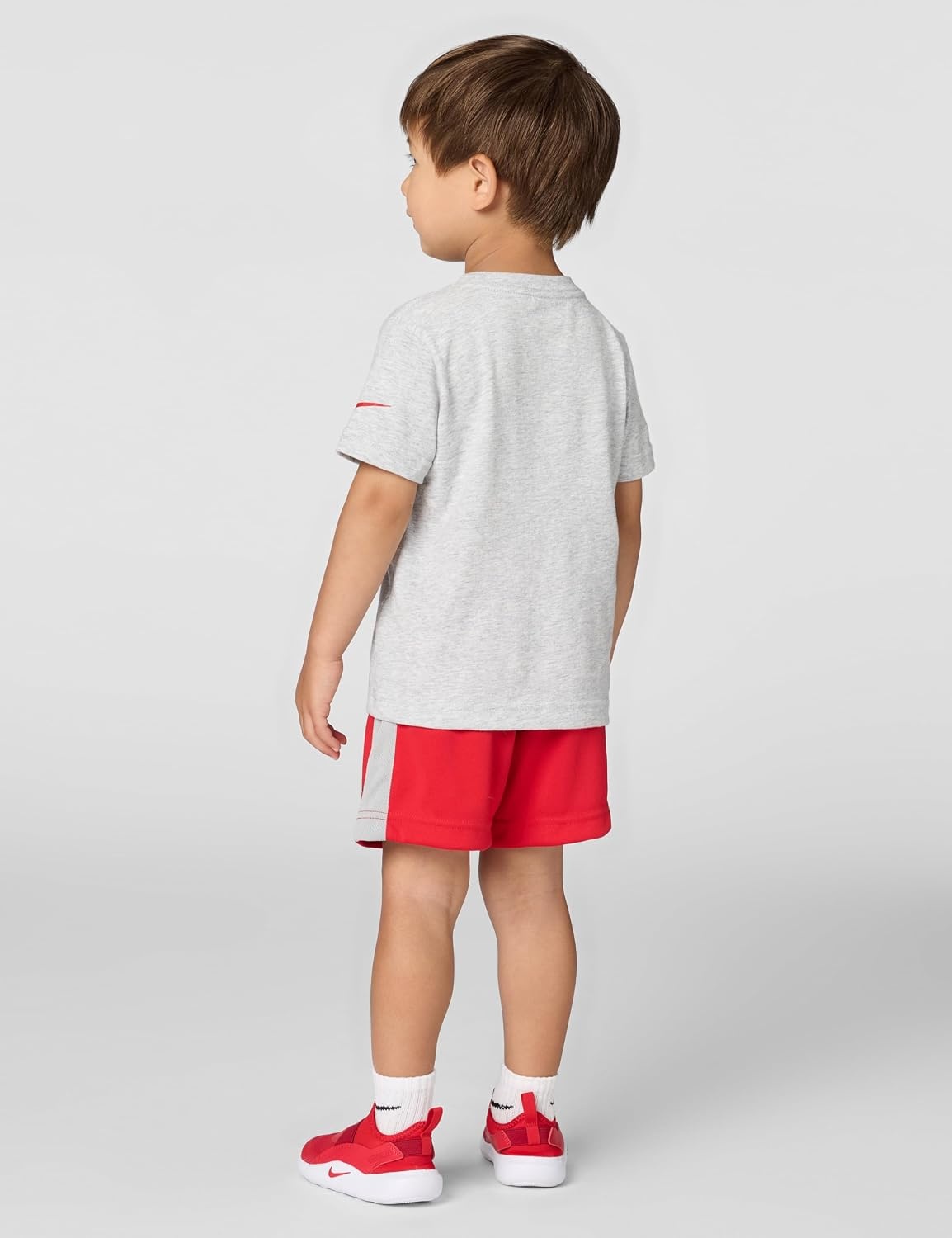 image:imageNike Baby Just Do It TShirt and Mesh Shorts 2Piece Outfit SetBirch HeatherUniversity Red