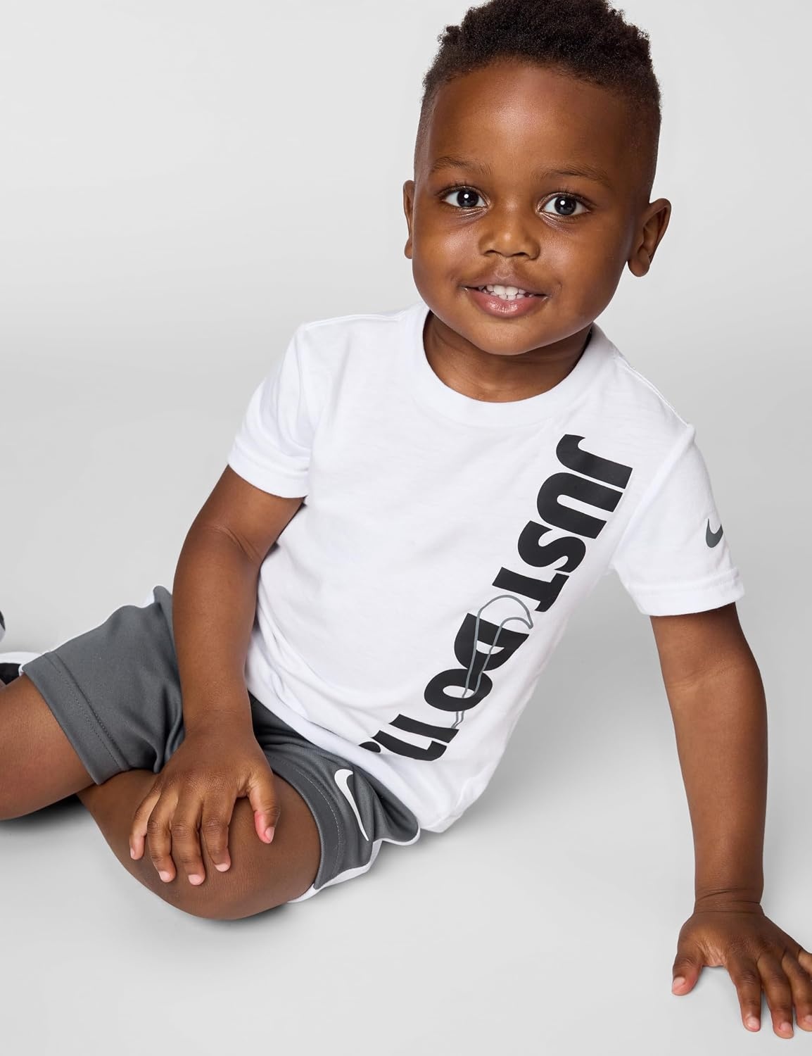 image:imageNike Baby Just Do It TShirt and Mesh Shorts 2Piece Outfit SetWhiteIron Grey