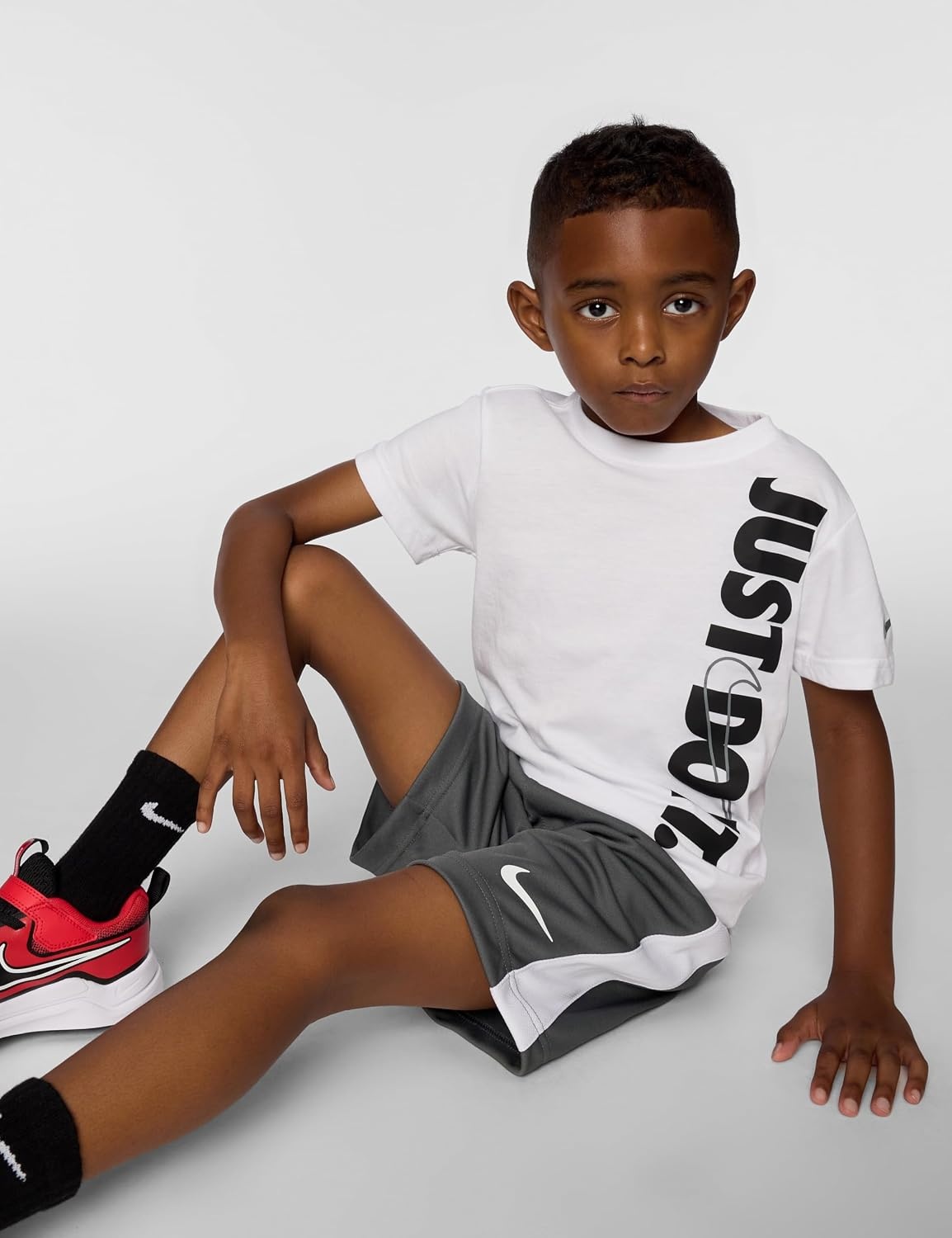 image:imageNike Baby Just Do It TShirt and Mesh Shorts 2Piece Outfit SetWhiteIron Grey