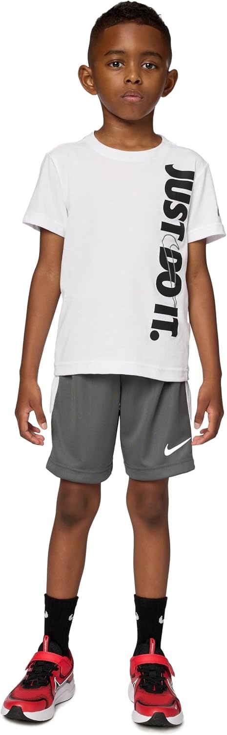 image:imageNike Baby Just Do It TShirt and Mesh Shorts 2Piece Outfit SetWhiteIron Grey
