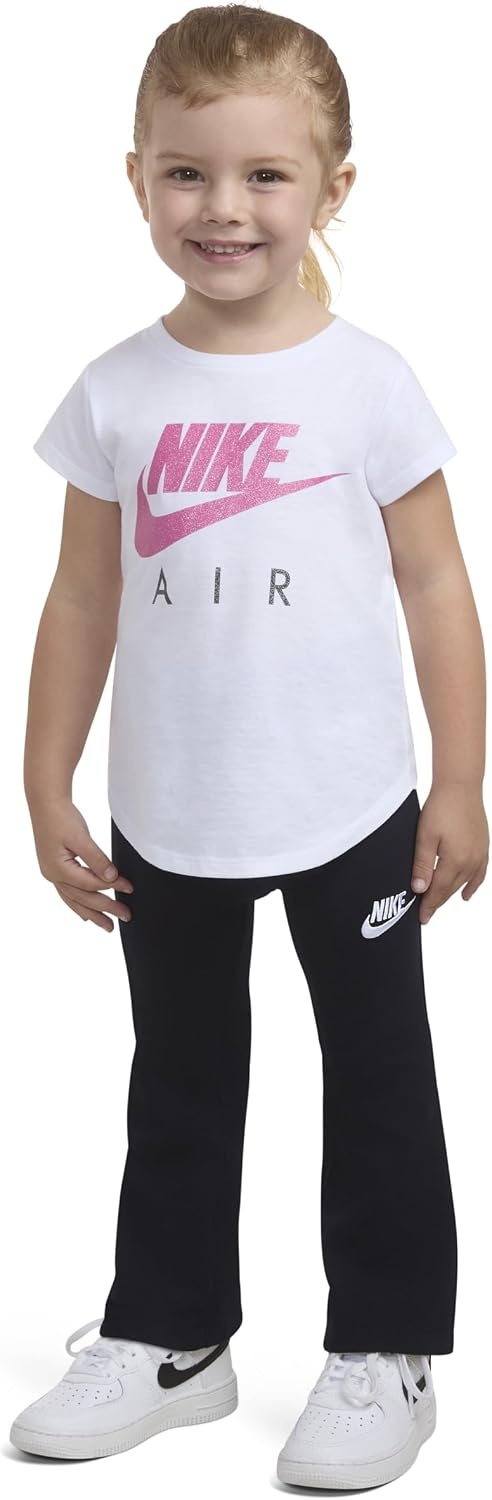 image:imageNike Girls Sportswear Classic HighWaisted Flared LeggingsBlackWhite