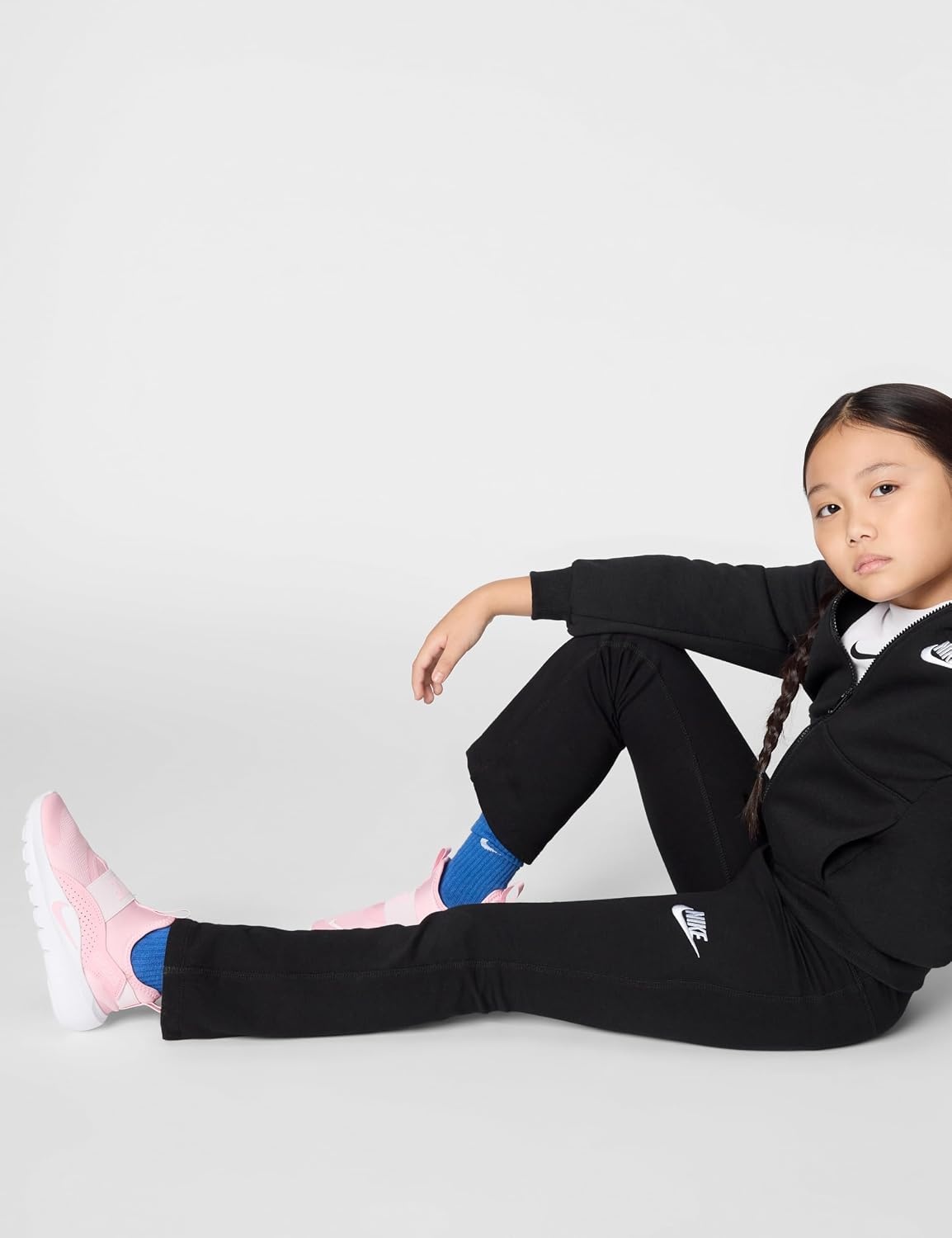 image:imageNike Girls Sportswear Classic HighWaisted Flared LeggingsBlackWhite