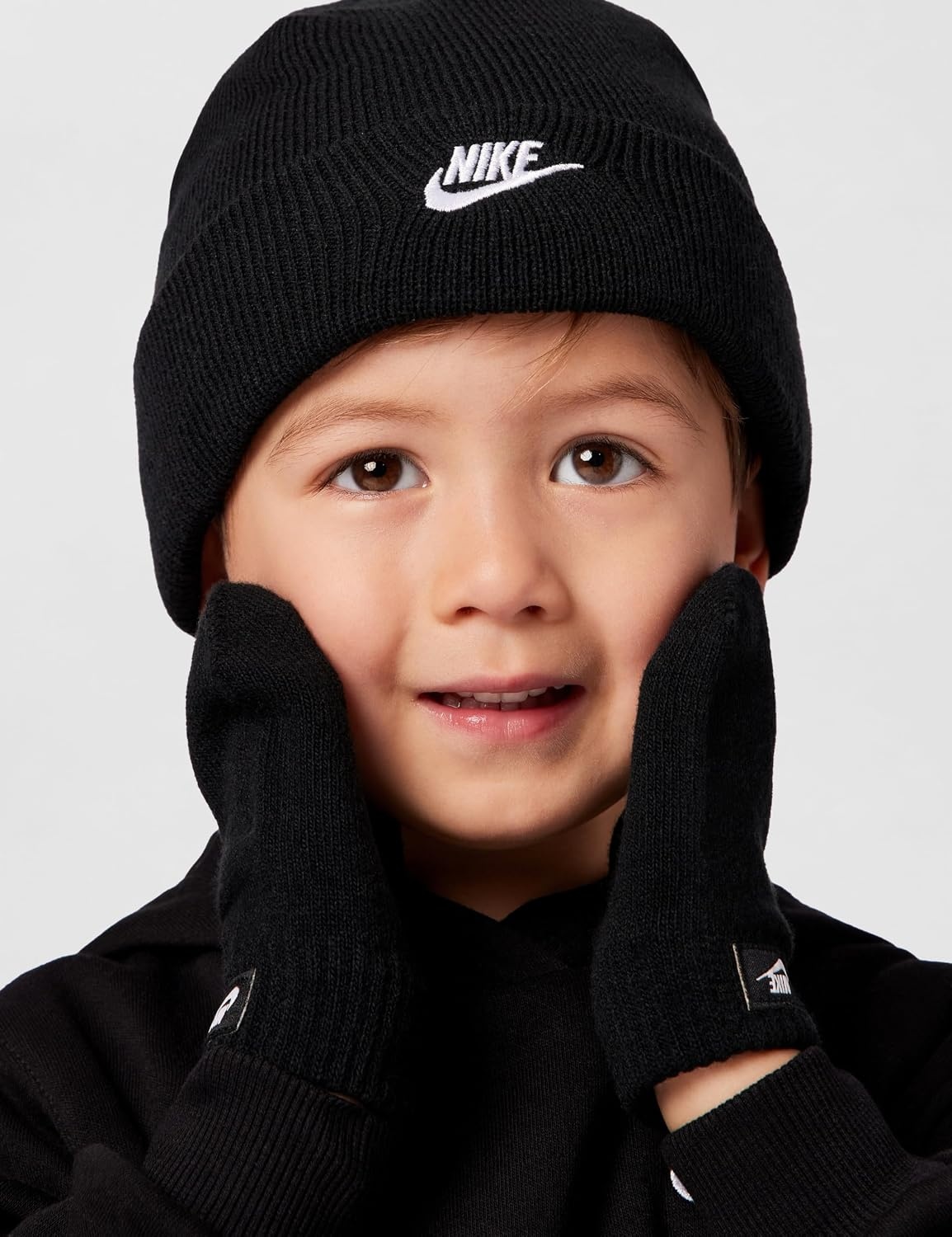 image:imageNike Kids Club Beanie and GloveMitten SetBlack