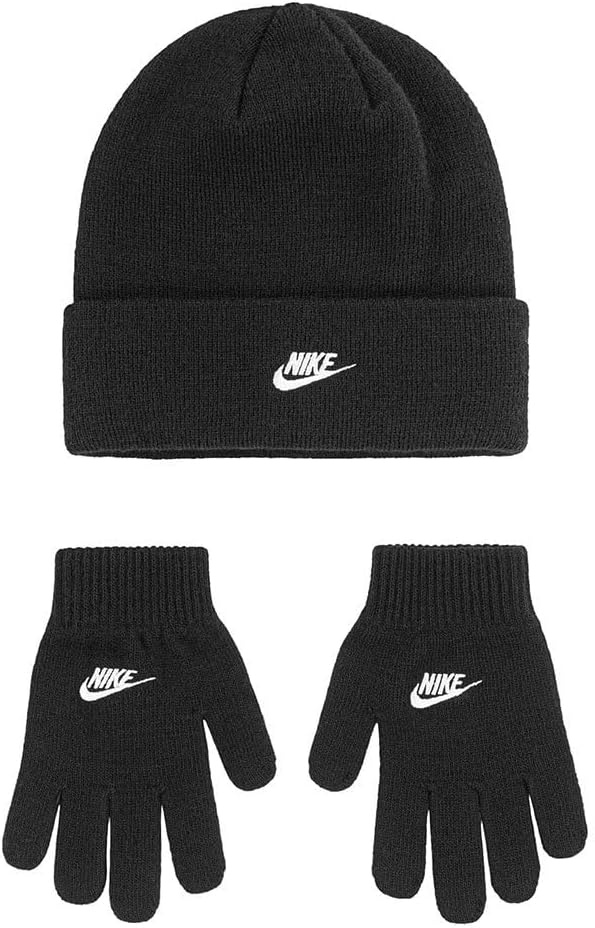 image:imageNike Kids Club Beanie and GloveMitten SetBlack
