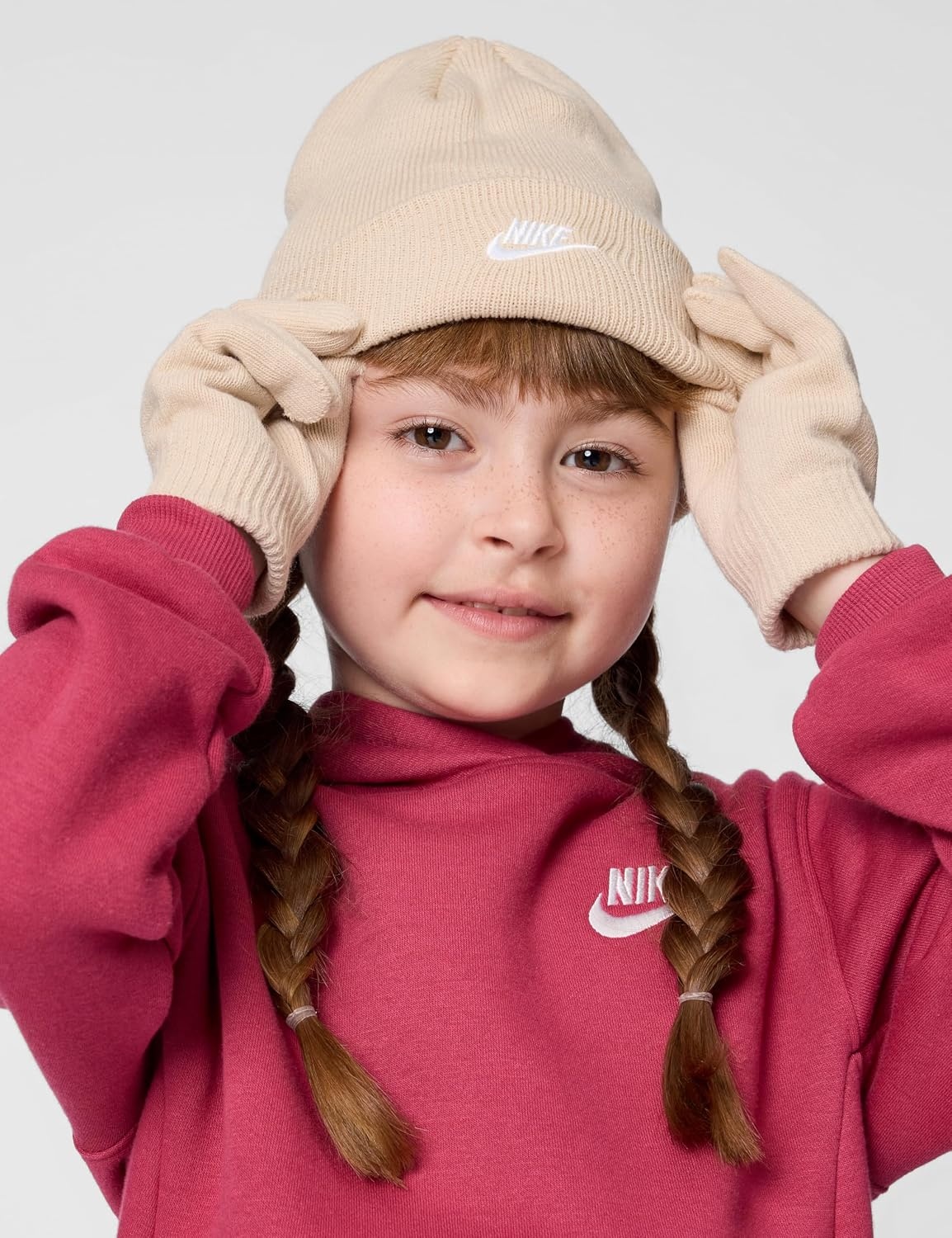 image:imageNike Kids Club Beanie and GloveMitten SetSand Drift