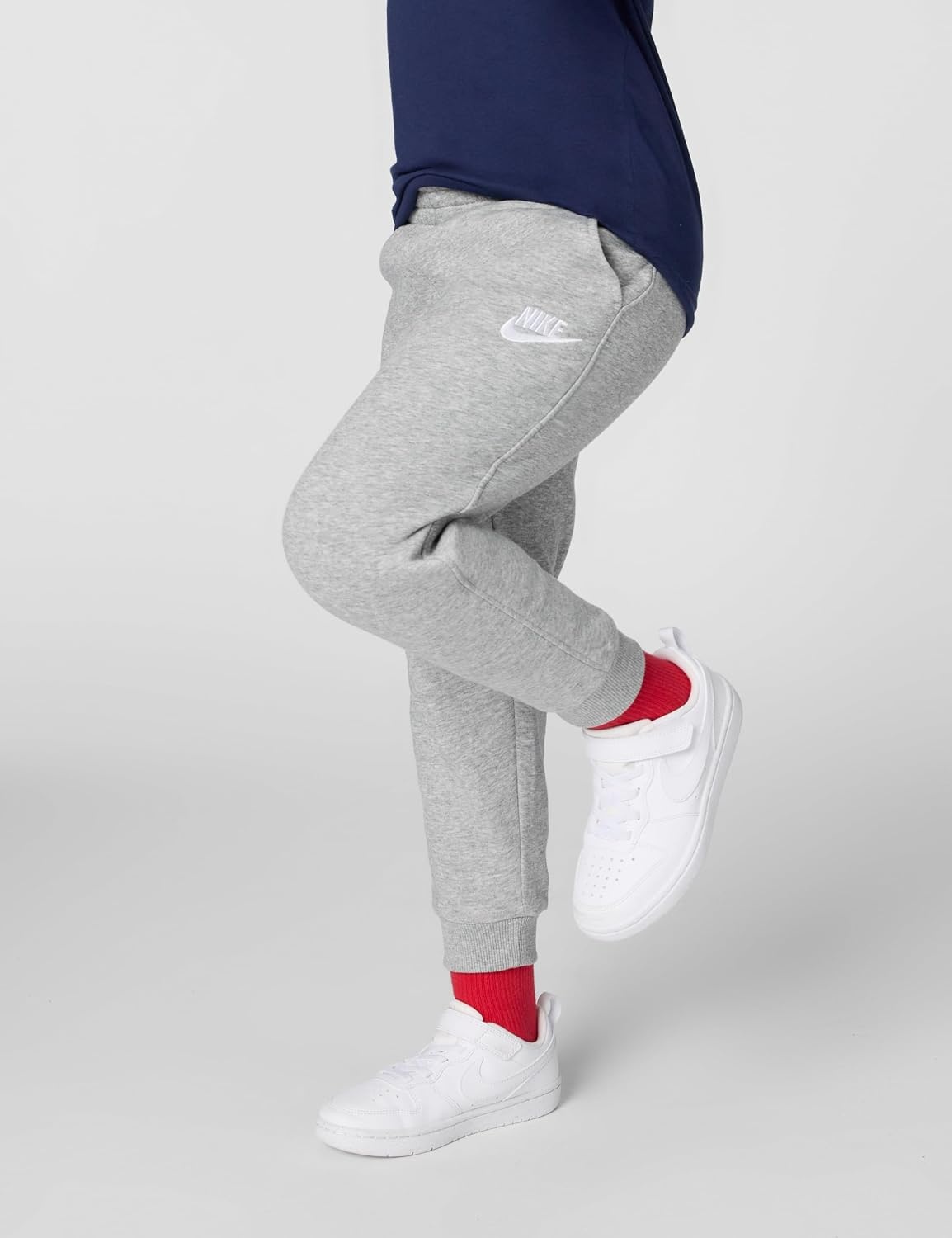 image:imageNike Kids Club Fleece Jogger PantsDark Grey HeatherBase GreyWhite