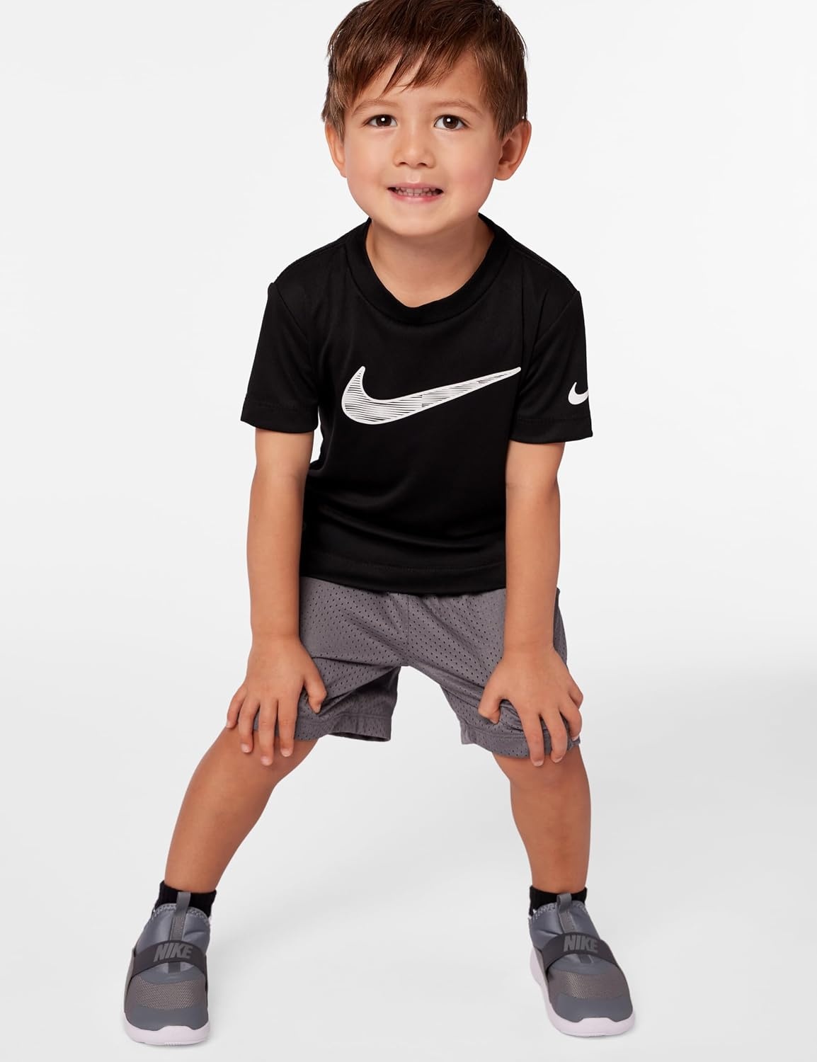 image:imageNike Kids Multi DriFIT Mesh ShortsSmoke GreyWhite